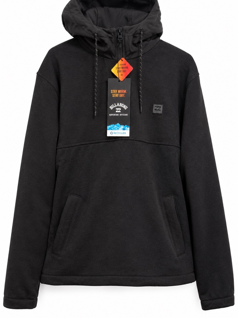 Billabong A/Div Boundary Hooded Half-Zip Pullover Black Heather Men’s M NWT